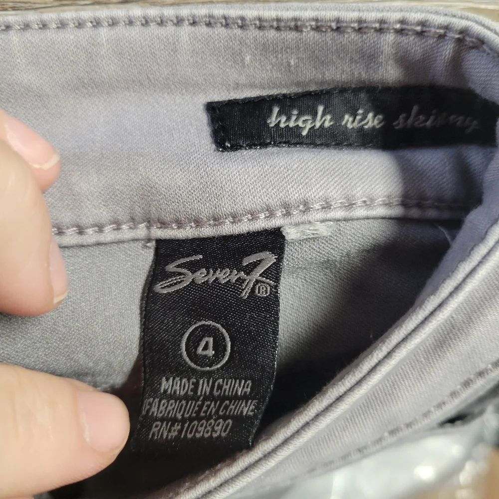 Seven7 Womens Gray Jeans‎ High Rise Skinny Size 4